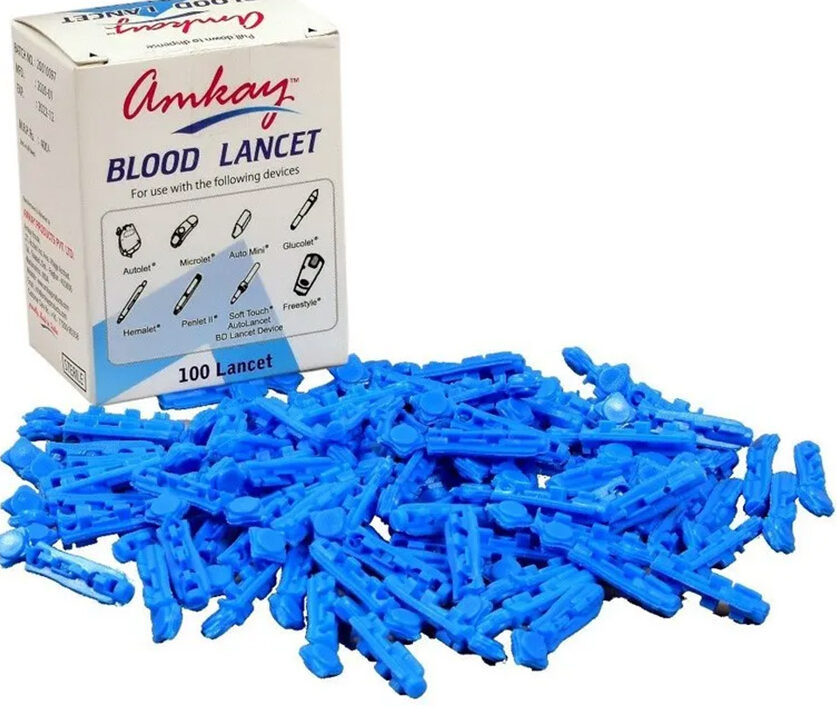 5 x  Amkay Round Lancet - Plastic Pack of 100